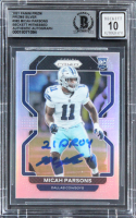 Micah Parsons Signed 2021 Panini Prizm Prizms Silver #382 RC Inscribed "21 DROY" (BGS | Auto 10) at PristineAuction.com