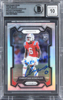 Christian Gonzalez Signed 2023 Panini Prizm Prizms Silver #369 RC Inscribed "2024 All Pro" (BGS | Auto 10) at PristineAuction.com