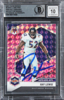 Ray Lewis Signed 2021 Mosaic Mosaic Camo Pink #290 (BGS | Auto 10) at PristineAuction.com