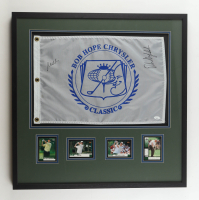Mike Weir & Phil Mickelson Signed "Bob Hope Chrysler Classic" Custom Framed Pin-Flag Display With (4) Upper Deck Trading Cards (JSA) at PristineAuction.com