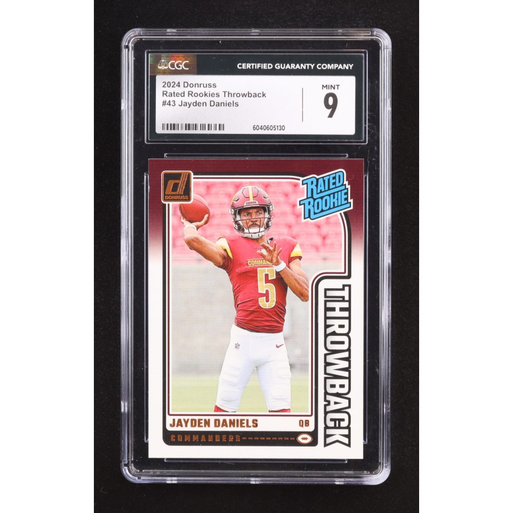 Jayden Daniels 2024 Donruss Rated Rookies Throwback #43 RC (CGC 10) at PristineAuction.com