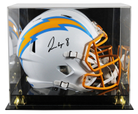 Omarion Hampton Signed Chargers Full-Size Speed Helmet with Display Case (Beckett) at PristineAuction.com