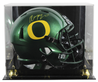 Christian Gonzalez Signed Oregon Ducks Full-Size Speed Helmet with Display Case (Beckett) at PristineAuction.com