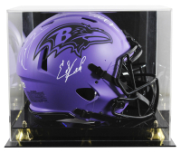 Ed Reed, Ray Lewis & Terrell Suggs Signed Ravens Full-Size Authentic On-Field Rave Alternate Speed Helmet with Display Case (Beckett) at PristineAuction.com