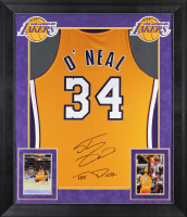 Shaquille O'Neal Signed Lakers Custom Framed Mitchell & Ness Authentic Jersey Inscribed "The Diesel" (Beckett) at PristineAuction.com
