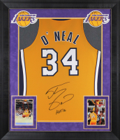 Shaquille O'Neal Signed Lakers Custom Framed Mitchell & Ness Authentic Jersey Inscribed "HOF 16" (Beckett) at PristineAuction.com
