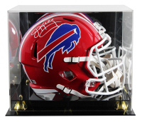 Jim Kelly Signed Bills Full-Size Throwback Alternate Speed Helmet with Display Case (Beckett) at PristineAuction.com