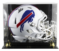 Keon Coleman Signed Bills Full-Size Speed Helmet with Display Case (Beckett) at PristineAuction.com