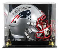 Tedy Bruschi Signed Patriots Full-Size Speed Helmet with Display Case (Beckett) at PristineAuction.com
