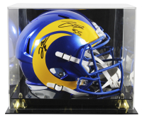 Jared Verse & Braden Fiske Signed Rams Full-Size Speed Helmet with Display Case (Beckett) at PristineAuction.com