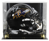 Terrell Suggs Signed Ravens Full-Size Speed Helmet with Display Case (Beckett) at PristineAuction.com