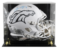 Shannon Sharpe Signed Broncos Full-Size Authentic On-Field Salute To Service Alternate Speed Helmet with Display Case (Beckett) at PristineAuction.com