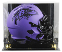 Zay Flowers Signed Ravens Full-Size Rave Alternate Speed Helmet with Display Case (Beckett) at PristineAuction.com