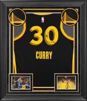 Stephen Curry Signed Warriors Custom Framed Nike Authentic Jersey Inscribed "I Can Do All Things" (Beckett) at PristineAuction.com