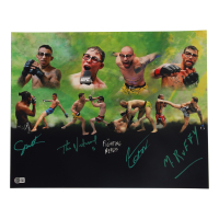 Caio Borralho, Jean Silva, Carlos Prates & Mauricio Ruffy "The Fighting Nerds" MMA 16x20 Photo (Beckett) at PristineAuction.com