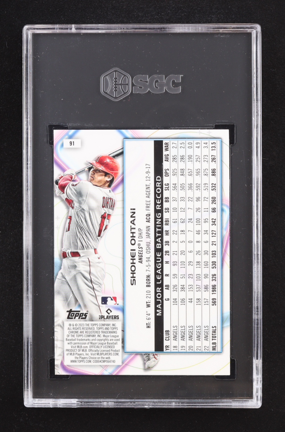 Shohei Ohtani 2023 Topps Cosmic Chrome #91 (SGC 10