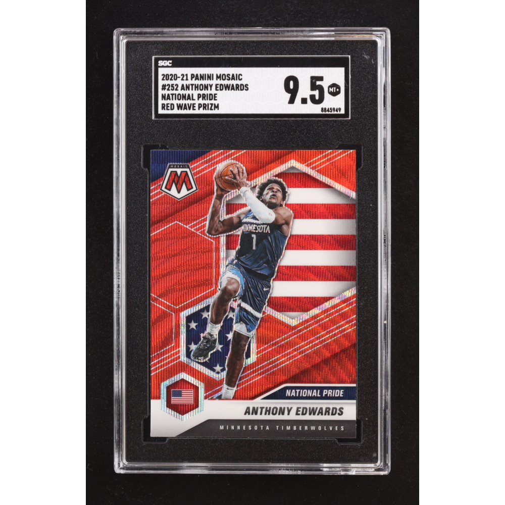 Anthony Edwards 2020-21 Panini Mosaic Mosaic Red Wave #252 RC (SGC 9.5) at PristineAuction.com