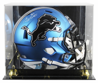 Sam LaPorta Signed Lions Full-Size Alternate Speed Helmet with Display Case (Beckett) at PristineAuction.com