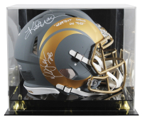Marshall Faulk & Kurt Warner Signed Rams Full-Size Authentic On-Field Slate Alternate Speed Helmet Inscribed "Greatest Show On Turf" (Beckett) at PristineAuction.com
