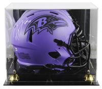 Ray Lewis Signed Ravens Full-Size Authentic On-Field Rave Alternate Speed Helmet Inscribed "HOF 18" with Display Case (Beckett) at PristineAuction.com