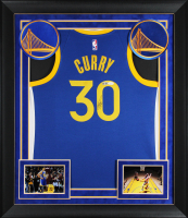 Stephen Curry Signed Warriors Custom Framed Nike Jersey (JSA) at PristineAuction.com