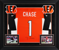 Ja'Marr Chase Signed Bengals Custom Framed Nike Authentic Jersey (Beckett) at PristineAuction.com