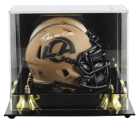 Puka Nacua Signed Rams Salute To Service Alternate Speed Mini Helmet with Display Case (Fanatics) at PristineAuction.com