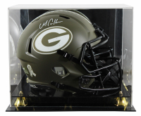 Matthew Golden Signed Packers Full-Size Salute To Service Alternate Speed Helmet with Display Case (Beckett) at PristineAuction.com
