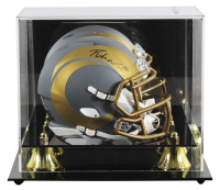 Puka Nacua Signed Rams Slate Alternate Speed Mini Helmet with Display Case (Fanatics) at PristineAuction.com