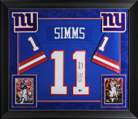 Phil Simms Signed Custom Framed Jersey Display Inscribed "SB XXI MVP" (Beckett) at PristineAuction.com
