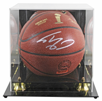 Shaquille O'Neal Signed NBA Finals Trophy Special Edition Basketball with Display Case (Beckett) at PristineAuction.com