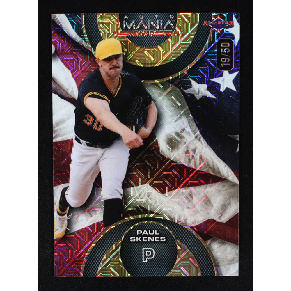 Paul Skenes 2024 Wild Card Auto Mania Circle American Flag Mojo #AMACPS2 RC #19/50 at PristineAuction.com