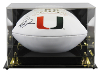 Ray Lewis Signed Miami Hurricanes Logo Football with Display Case (Beckett) at PristineAuction.com