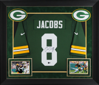 Josh Jacobs Signed Packers Custom Framed Nike Authentic Jersey (Beckett) at PristineAuction.com