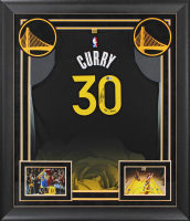 Stephen Curry Signed Warriors Custom Framed Nike Authentic Jersey Inscribed "4x Champ" (Beckett) at PristineAuction.com