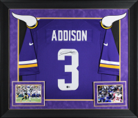 Jordan Addison Signed Vikings Custom Framed Nike Authentic Jersey (Beckett) at PristineAuction.com