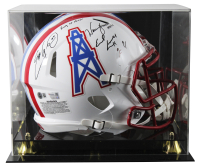 Earl Campbell, Eddie George & Warren Moon Signed Oilers Full-Size Authentic On-Field Speed Helmet Inscribed "Ring of Honor", "HOF 06" & "HOF 91" (Beckett) at PristineAuction.com