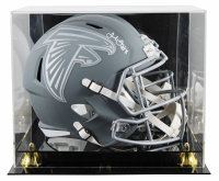 Julio Jones Signed Falcons Full-Size Slate Alternate Speed Helmet with Display Case (Beckett) at PristineAuction.com