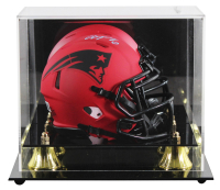 Christian Gonzalez Signed Patriots Rave Alternate Speed Mini Helmet with Display Case (Beckett) at PristineAuction.com