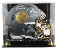 James Harrison & Troy Polamalu Signed Steelers Full-Size Authentic On-Field Slate Alternate Speed Helmet Inscribed "2008 DPOY" & "2010 DPOY" (Beckett) at PristineAuction.com