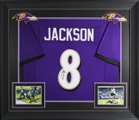 Lamar Jackson Signed Custom Framed Jersey (JSA) at PristineAuction.com