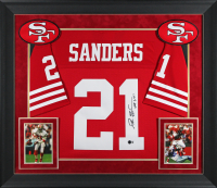 Deion Sanders Signed 49ers Custom Framed Mitchell & Ness Jersey Inscribed "HOF 2011" (Beckett) at PristineAuction.com