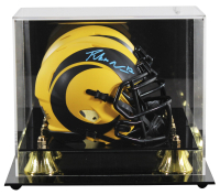 Puka Nacua Signed Rams Rave Alternate Speed Mini Helmet with Display Case (Beckett) at PristineAuction.com