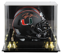 Ray Lewis Signed Miami Hurricanes Speed Mini Helmet with Display Case (Beckett) at PristineAuction.com