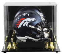 Shannon Sharpe Signed Broncos Speed Mini Helmet with Display Case (Beckett) at PristineAuction.com