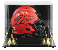 Shannon Sharpe Signed Broncos Rave Alternate Speed Mini Helmet with Display Case (Beckett) at PristineAuction.com