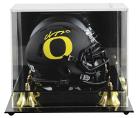 Christian Gonzalez Signed Oregon Ducks Speed Mini Helmet with Display Case (Beckett) at PristineAuction.com