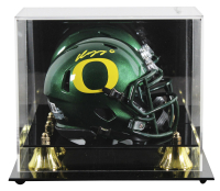 Christian Gonzalez Signed Oregon Ducks Speed Mini Helmet with Display Case (Beckett) at PristineAuction.com