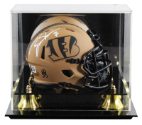 Boomer Esiason Signed Bengals Salute to Service Alternate Speed Mini Helmet with Display Case (Beckett) at PristineAuction.com