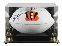 Boomer Esiason Signed Bengals Logo Football with Display Case (Beckett) at PristineAuction.com